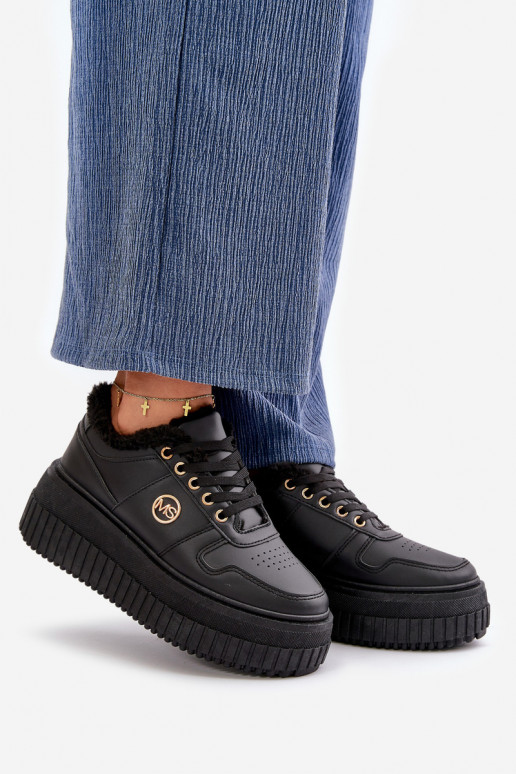 Tenisky model obuvi tenisky Dámske zahriať sa s trendovou masívnou podrážkou čierna Verissha