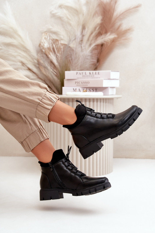 nízke podpätky pre ženy zahriať sa z eko kože čierna Erisabelle nízke podpätky pre ženy zahriať sa z eko kože čierna Erisabelle