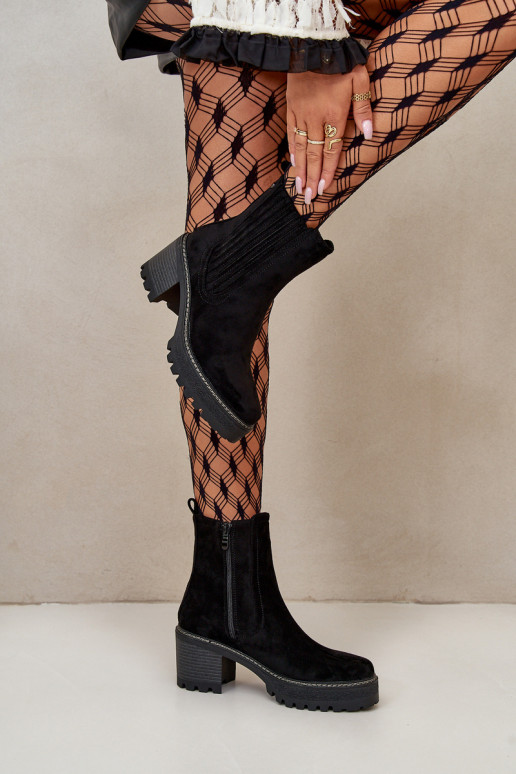 Dámske čižmy Z z eko semišuu zahriať sa čierna Nevitas Dámske čižmy Z z eko semišuu zahriať sa čierna Nevitas