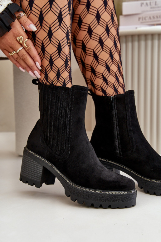 Dámske čižmy Z z eko semišuu zahriať sa čierna Nevitas Dámske čižmy Z z eko semišuu zahriať sa čierna Nevitas