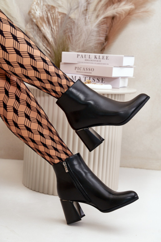 Hladký Dámske čižmy Z z eko semišuu zahriať sa čierna Milisea Hladký Dámske čižmy Z z eko semišuu zahriať sa čierna Milisea