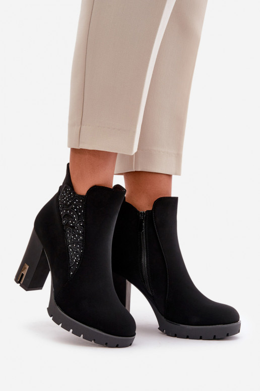 zahriať sa Dámske čižmy Zapnuté Vysokom Poste Z Haftem čierna Verissae zahriať sa Dámske čižmy Zapnuté Vysokom Poste Z Haftem čierna Verissae