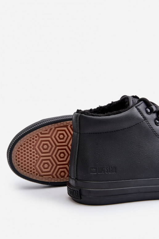 zahriať sa Pánske topánky na voľný čas z eko kože Big Star OO174607 čierna
