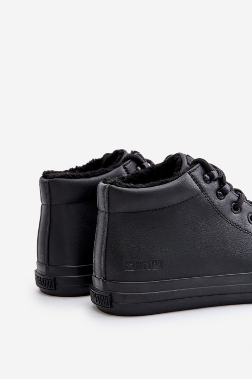 zahriať sa Pánske topánky na voľný čas z eko kože Big Star OO174607 čierna