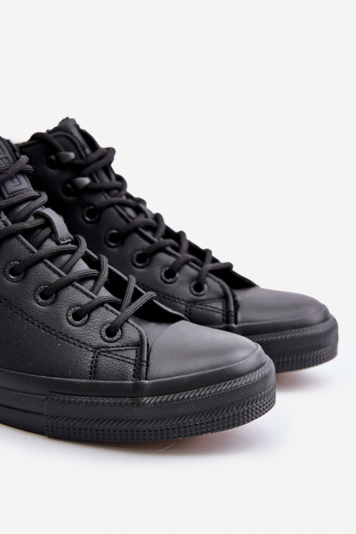 zahriať sa Pánske topánky na voľný čas z eko kože Big Star OO174607 čierna