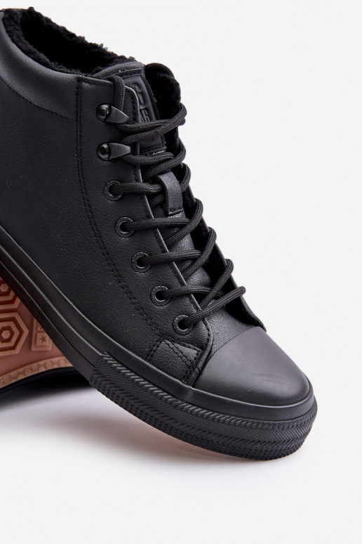 zahriať sa Pánske topánky na voľný čas z eko kože Big Star OO174607 čierna