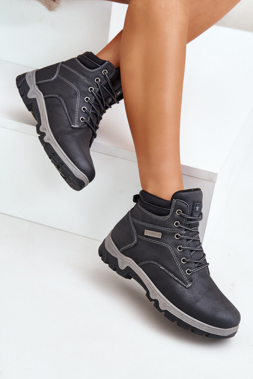 turistické topánky pre mužov zahriať sa z eko kože tmavomodrá Neramia turistické topánky pre mužov zahriať sa z eko kože tmavomodrá Neramia