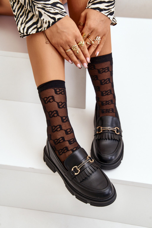 dámske mokasíny s ozdobami Eko Kožené čierna Tialorae