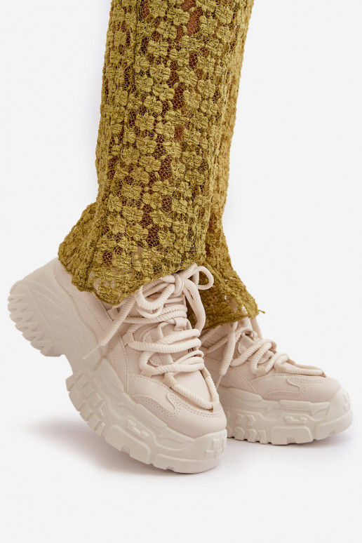 Tenisky model topánok Dámske s módnou masívnou podrážkou vo farbe ivory Nevela Tenisky model topánok Dámske s módnou masívnou podrážkou vo farbe ivory Nevela