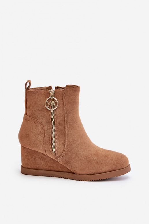 zahriať sa Čižmy s platformou s ozdobnými zipsami z eko semišuoIne Hnedá farba Leretha zahriať sa Čižmy s platformou s ozdobnými zipsami z eko semišuoIne Hnedá farba Leretha