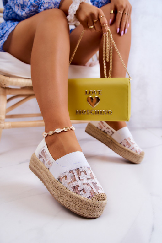 Dámske Štýlovýl espadriliek Slip On biela farba Berkaley Dámske Štýlovýl espadriliek Slip On biela farba Berkaley