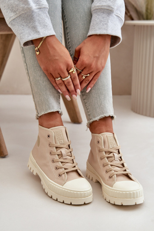 Bežná obuv s čižmami Pre kocku Big Star OO274006 béžová