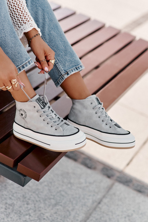 zahriať sa Bežná obuv s platformou Eko Kožené Big Star OO274069 Modrá