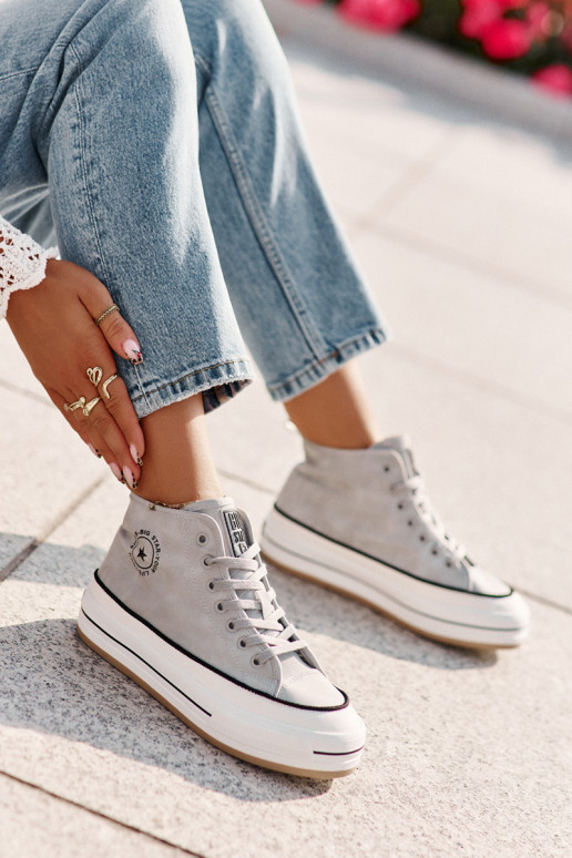 zahriať sa Bežná obuv s platformou Eko Kožené Big Star OO274069 Modrá