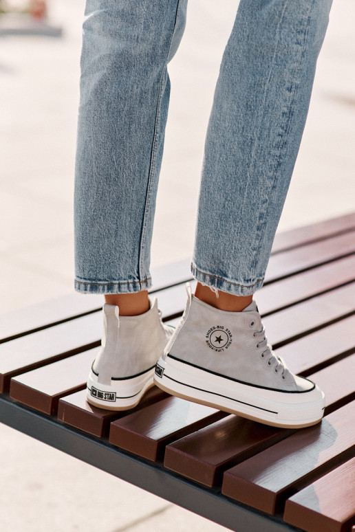 zahriať sa Bežná obuv s platformou Eko Kožené Big Star OO274069 Modrá