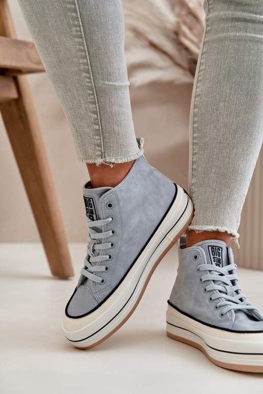 zahriať sa Bežná obuv s platformou Eko Kožené Big Star OO274069 Modrá