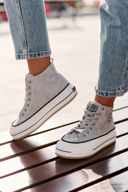 zahriať sa Bežná obuv s platformou Eko Kožené Big Star OO274069 Modrá