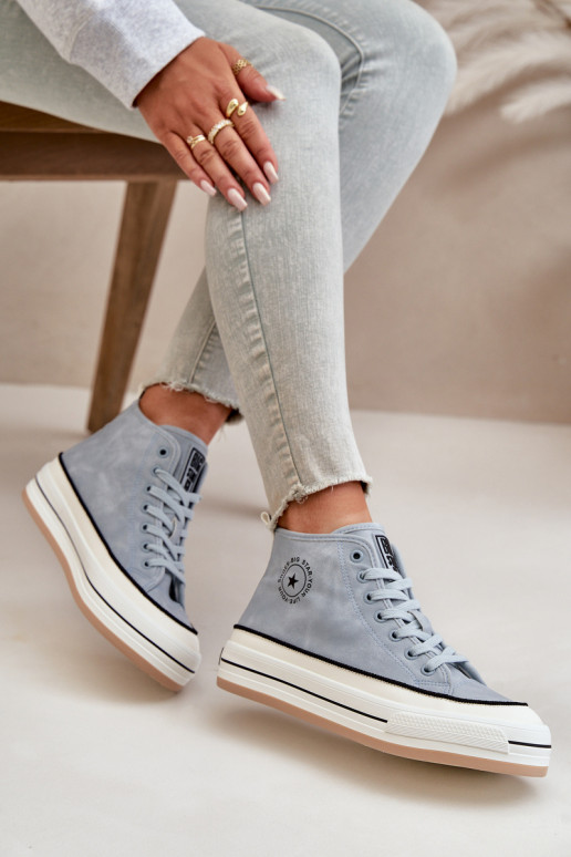 zahriať sa Bežná obuv s platformou Eko Kožené Big Star OO274069 Modrá