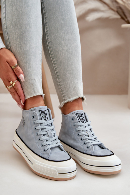 zahriať sa Bežná obuv s platformou Eko Kožené Big Star OO274069 Modrá