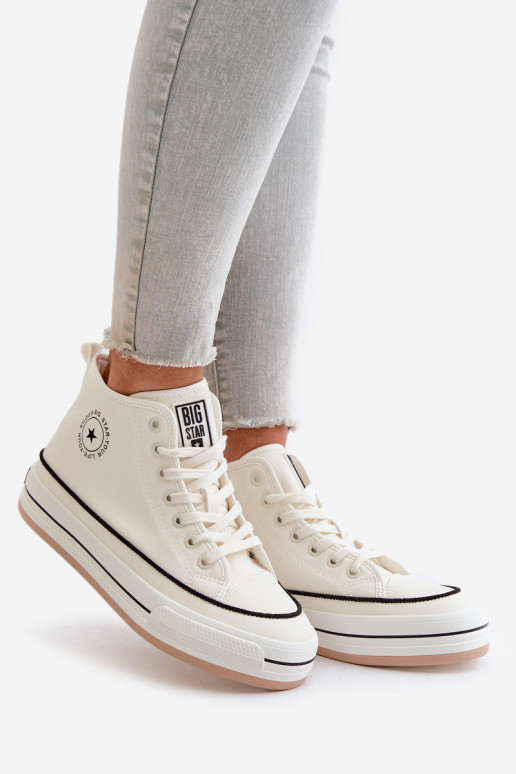zahriať sa Bežná obuv s platformou Eko Kožené Big Star OO274061 biela farba