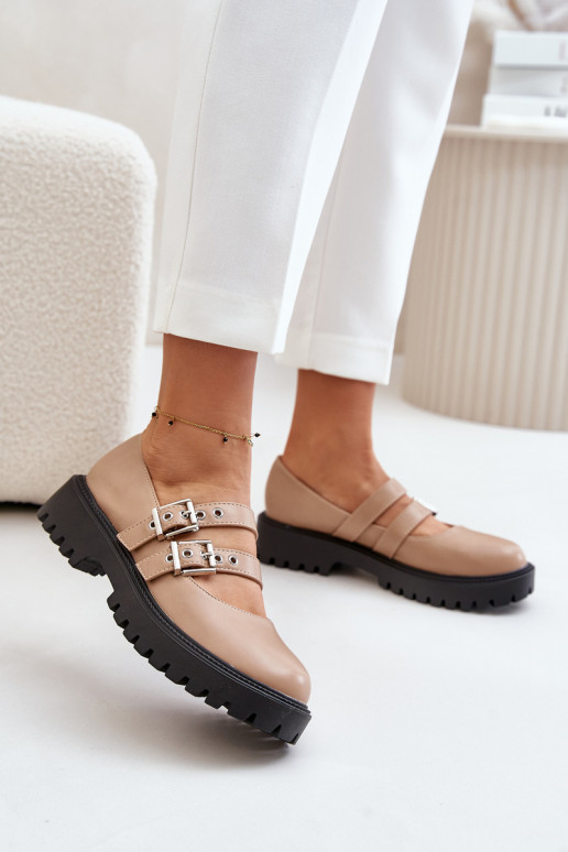 topánky Dámske S pruhmi Eko Kožené béžová Terione