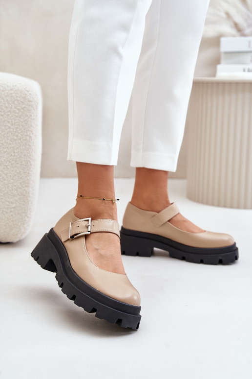 topánky Dámske s prackami béžová Plikuria topánky Dámske s prackami béžová Plikuria