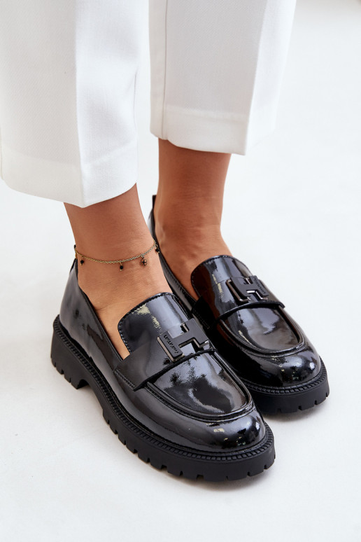 dámske mokasíny s lakovým efektom Vinceza 62187 čierna dámske mokasíny s lakovým efektom Vinceza 62187 čierna