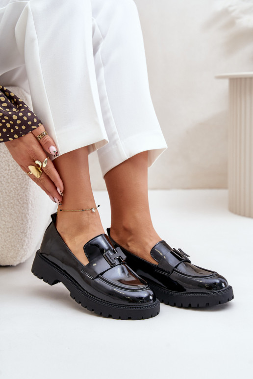 dámske mokasíny s lakovým efektom Vinceza 62187 čierna dámske mokasíny s lakovým efektom Vinceza 62187 čierna