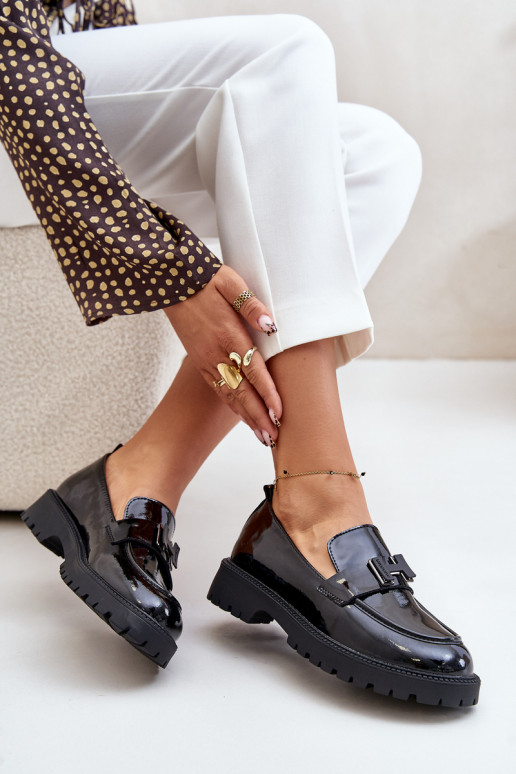 dámske mokasíny s lakovým efektom Vinceza 62187 čierna dámske mokasíny s lakovým efektom Vinceza 62187 čierna