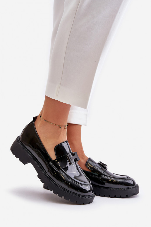 dámske mokasíny s lakovým efektom Vinceza 62187 čierna dámske mokasíny s lakovým efektom Vinceza 62187 čierna