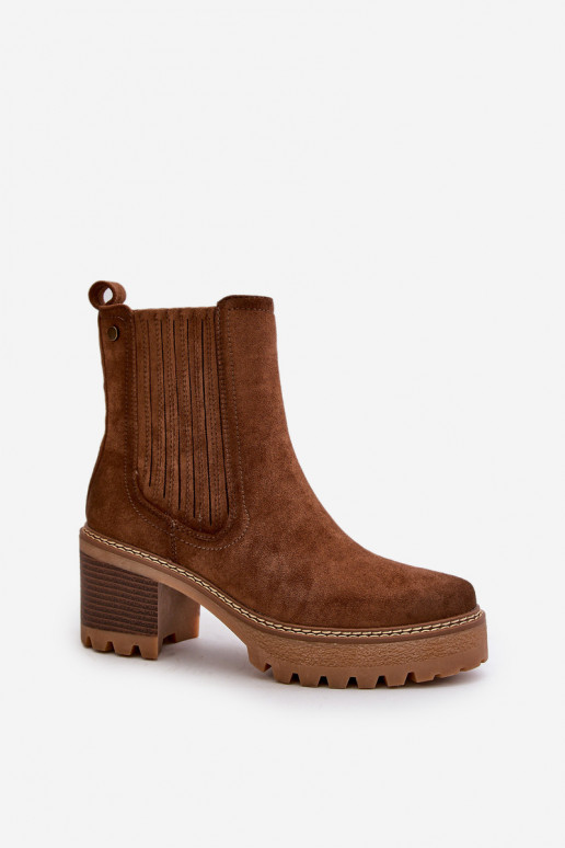 Dámske čižmy Z z eko semišuu zahriať sa Hnedá farba Nevitas Dámske čižmy Z z eko semišuu zahriať sa Hnedá farba Nevitas