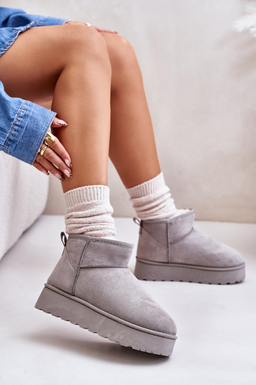 Snehule Dámske s platformou zahriať sa s kožušinou vo vnútri sivá Xamella Snehule Dámske s platformou zahriať sa s kožušinou vo vnútri sivá Xamella