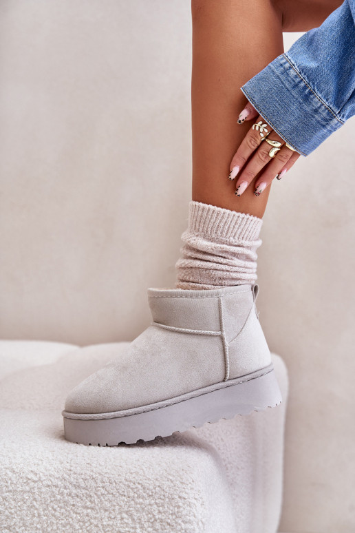 Snehule Dámske s platformou zahriať sa s kožušinou vo vnútri sivá Xamella Snehule Dámske s platformou zahriať sa s kožušinou vo vnútri sivá Xamella