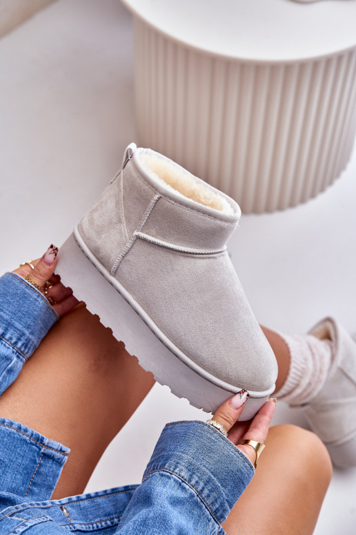 Snehule Dámske s platformou zahriať sa s kožušinou vo vnútri sivá Xamella Snehule Dámske s platformou zahriať sa s kožušinou vo vnútri sivá Xamella