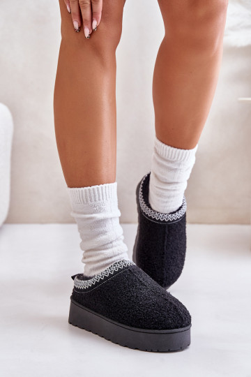 Snehule Dámske s platformou Z Haftem čierna Tirissa 2