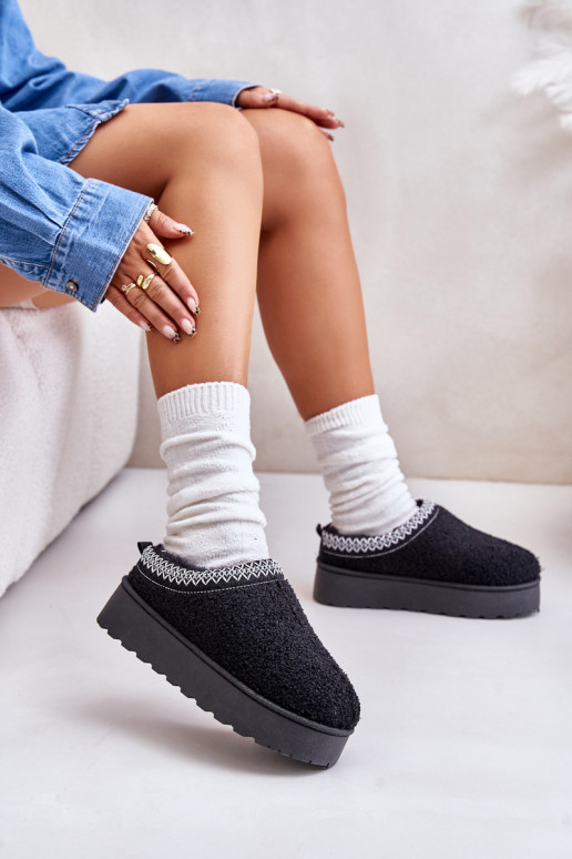 Snehule Dámske s platformou Z Haftem čierna Tirissa Snehule Dámske s platformou Z Haftem čierna Tirissa