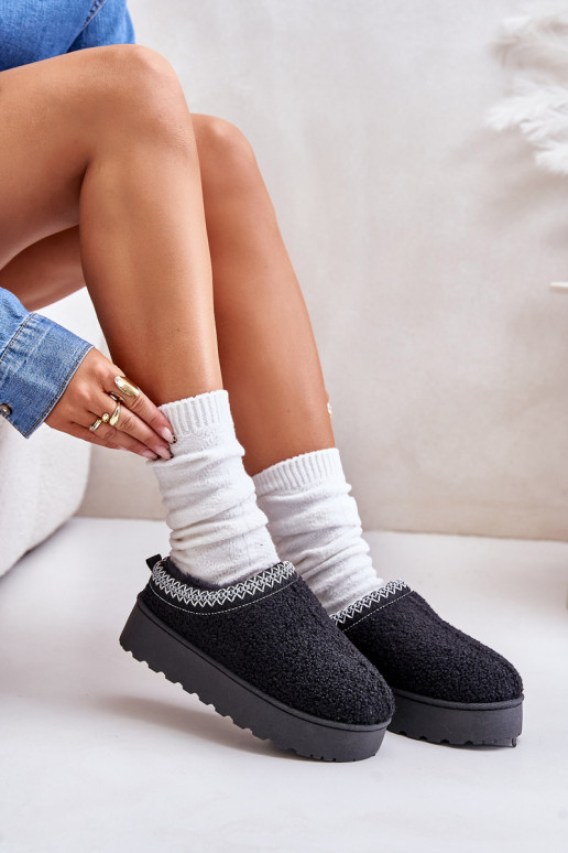 Snehule Dámske s platformou Z Haftem čierna Tirissa Snehule Dámske s platformou Z Haftem čierna Tirissa