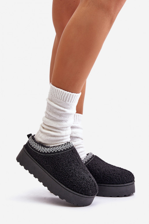Snehule Dámske s platformou Z Haftem čierna Tirissa Snehule Dámske s platformou Z Haftem čierna Tirissa