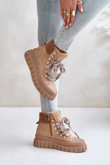 Dámske zahriať sa Čižmy topánky s platformou Hnedá farba Alcyhen