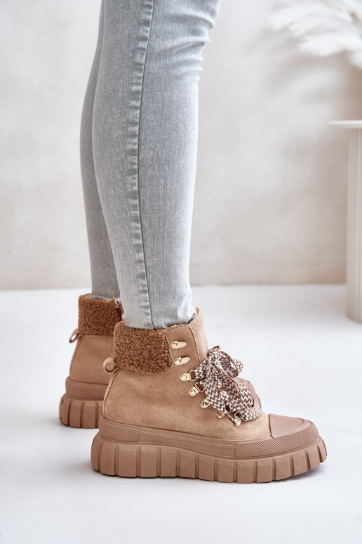 Dámske zahriať sa Čižmy topánky s platformou Hnedá farba Alcyhen Dámske zahriať sa Čižmy topánky s platformou Hnedá farba Alcyhen