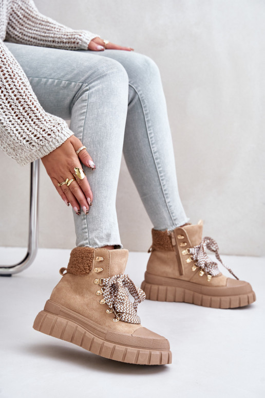 Dámske zahriať sa Čižmy topánky s platformou Hnedá farba Alcyhen Dámske zahriať sa Čižmy topánky s platformou Hnedá farba Alcyhen