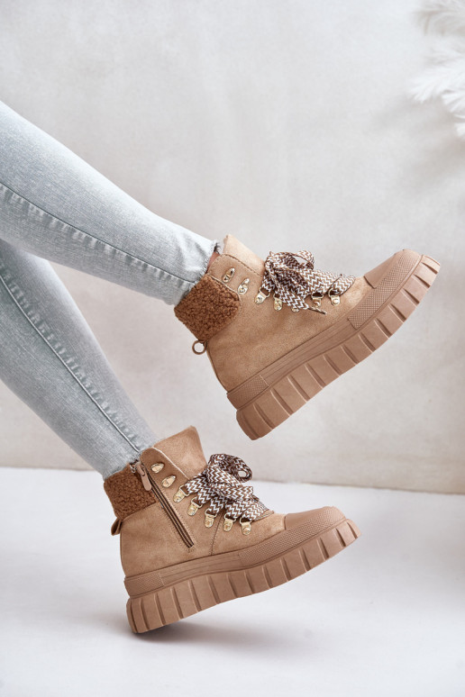 Dámske zahriať sa Čižmy topánky s platformou Hnedá farba Alcyhen Dámske zahriať sa Čižmy topánky s platformou Hnedá farba Alcyhen