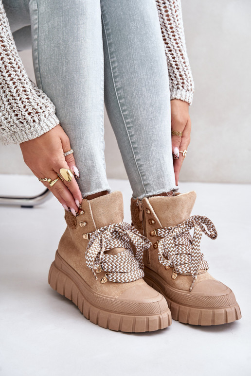 Dámske zahriať sa Čižmy topánky s platformou Hnedá farba Alcyhen Dámske zahriať sa Čižmy topánky s platformou Hnedá farba Alcyhen