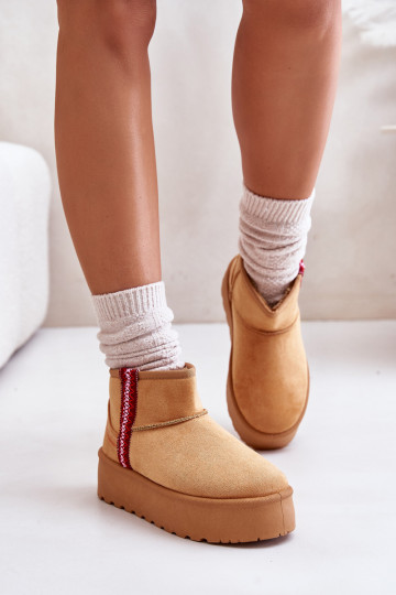 Snehule Dámske s platformou zahriať sa Hnedá farba Lomessa