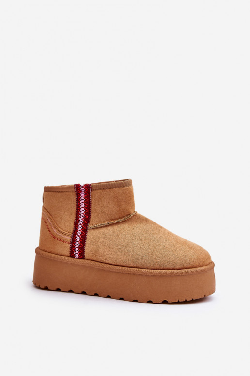 Snehule Dámske s platformou zahriať sa Hnedá farba Lomessa Snehule Dámske s platformou zahriať sa Hnedá farba Lomessa