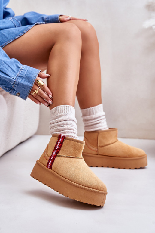 Snehule Dámske s platformou zahriať sa Hnedá farba Lomessa Snehule Dámske s platformou zahriať sa Hnedá farba Lomessa