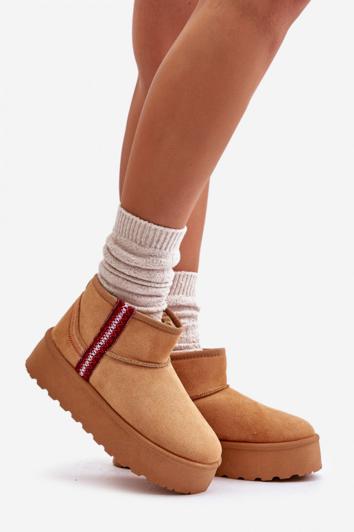 Snehule Dámske s platformou zahriať sa Hnedá farba Lomessa Snehule Dámske s platformou zahriať sa Hnedá farba Lomessa