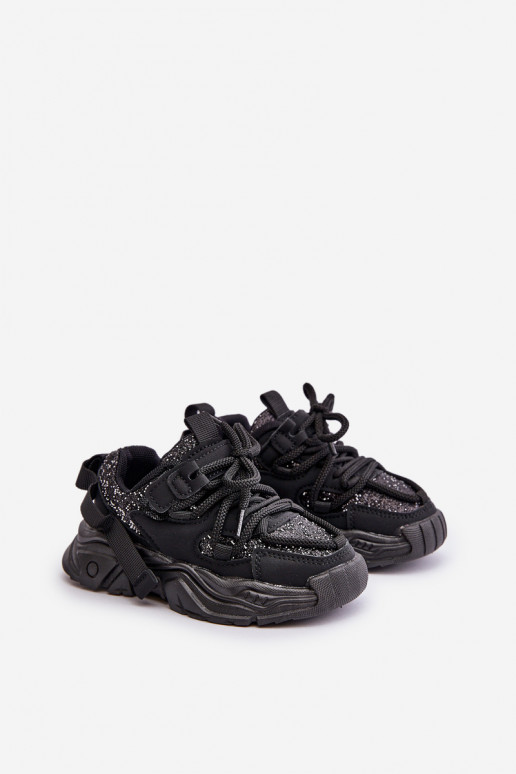 Tenisky model obuvi deti Ozdobione Cekinami čierna Liatoma