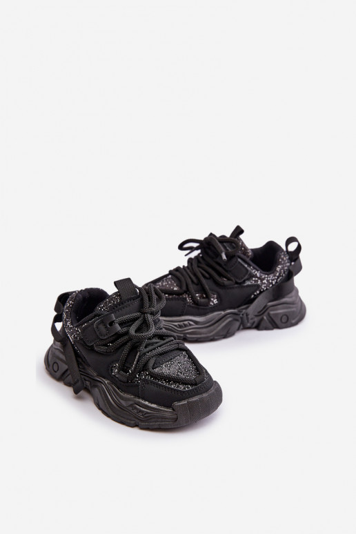 Tenisky model obuvi deti Ozdobione Cekinami čierna Liatoma