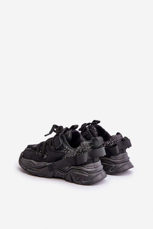 Tenisky model obuvi deti Ozdobione Cekinami čierna Liatoma